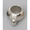 Metallook kraal gat 6mm met hangoog rhodiumkl. 5st