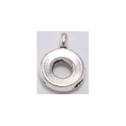 Metalen kraal 8mm zilverkl. met hangoog 4st
