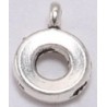 Metalen kraal 8mm zilverkl. met hangoog 4st