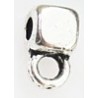 Metalen kraal 3,5x7mm gat 2mm + hangoog 5st