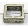 Metalen kraal open vierkant 8x8mm oudzilv. 25st
