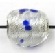 Driehoekige kraal 17mm silverfoil blauwe spikkels