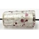 Tonkraal 27x13mm silverfoil paarse spikkels p.st