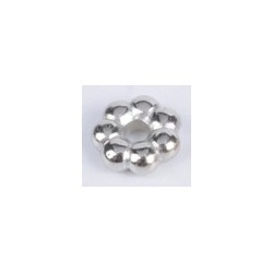 Tussenkraal 4mm bloemvorm rhodium 50st.