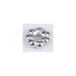 Tussenkraal 4mm bloemvorm rhodium 50st.