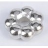 Tussenkraal 4mm bloemvorm rhodium 50st.