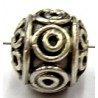 Kraal 10x11mm bewerkt echt zilver per stuk
