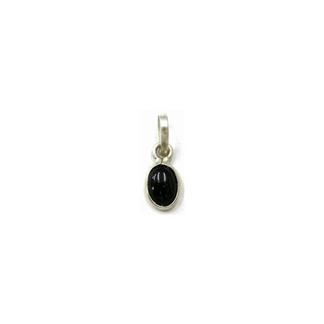 Hanger 11mm zilver met onyx