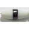Glaskraal 22x8mm ovaal zwart/wit 10st.