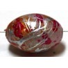 Ovale kraal 18mm geel/rose gemelleerd 5st.
