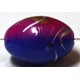 Ovale kraal 18mm blauw/fuchsia gemelleerd 5st.