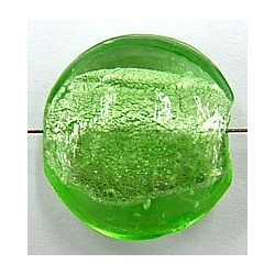 Glaskraal 22mm plat silverf. groen p.st