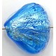 Glaskraal 21mm schelp silverfoil blauw p.st