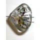 Glaskraal 21mm schelp silverfoil gespikkeld p.st