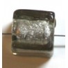 Glaskraal 12mm vierkant silverf. smoke p.st