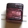 Glaskraal 12mm vierkant silverf. amethyst p.st