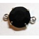 Tussenstuk 12mm met 7mm chaton zwart p.st