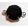 Tussenstuk 12mm met 7mm chaton zwart p.st
