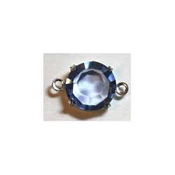 Tussenstuk 12mm met 7mm chaton blauw p.st