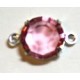 Tussenstuk 12mm met 7mm chaton rose p.st