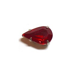 Opnaaidruppel 13mm kristal rood p.st
