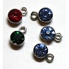 Kleine hangertjes met 4mm kristal div kleuren 5st.