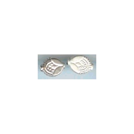Verzilverde holle kraal 15x5mm 10st
