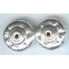 Verzilverde holle kraal 8x14mm 10 st
