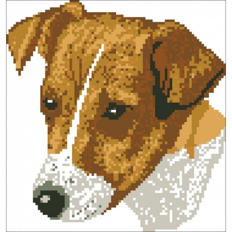 Borduurpakket Jack Russel ca 21x21cm