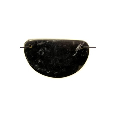 Hanger ovaal 55mm zwart gemelleerd 2 ogen p.st