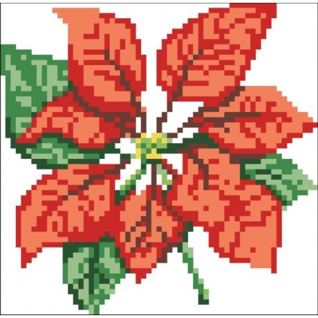 Borduurpakket Poinsettia 14x14cm