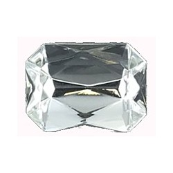 Achthoek kunststof 18x13mm kristal 2 stuks