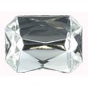Achthoek kunststof 18x13mm kristal 2 stuks