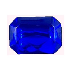 Achthoek blauw 18x13mm kunststof 2 stuks