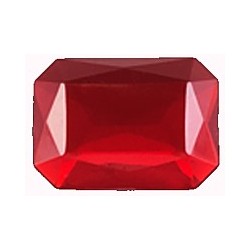 Achthoek siam rood 25x18mm kunststof p/st