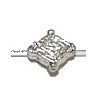 Metalen kraal 9,5x2,5mm ruit verzilverd 25st.