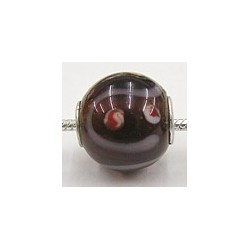 Pandorastyle kr. verz. 3mm gat 15mm rond d.bruin/b