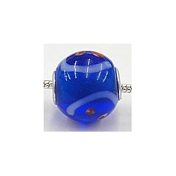 Pandorastyle kr. verz. 3mm gat 15mm rond tr.blauw/