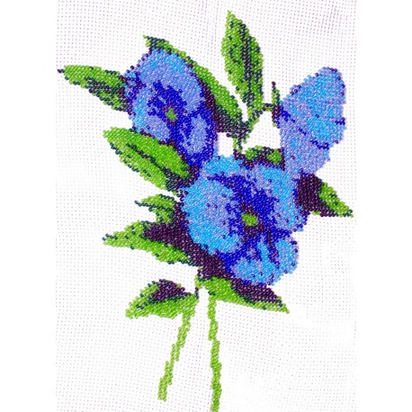 Borduurpakket Viooltjes met blad 24x18cm