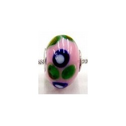 Pandorastyle kr. verz. 3mm gat 12x20mm roze/stippe