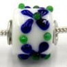 Pandorastyle kr. verz. 3mm gat 13mm ton wit/stippe