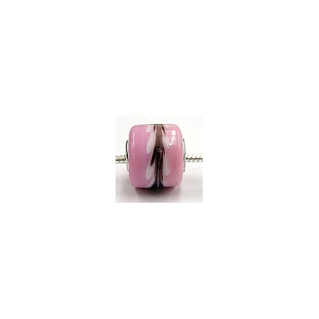 Pandorastyle kr. verz. 3mm gat 13mm ton roze/strep