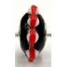 Pandorastyle kr. verz. 3mm gat 12x20mm zwart/rood/