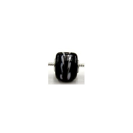 Pandorastyle kr. verz. 3mm gat 13mm ton zwart/stre