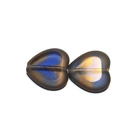 Vintage kr. 15mm hart met matte rand d. blauw 5st