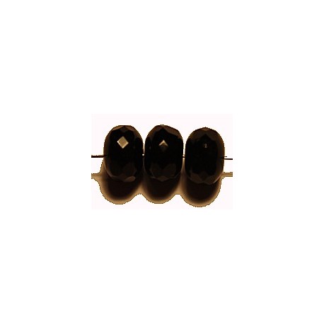 Vintage facetkraal disc 7x10mm zwart 10st.