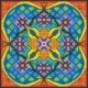 Borduurpakket oranje/blauw/zwart 22x22cm.