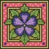Borduurpakket bloem rose/paars 22x22cm.