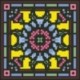 Borduurpakket bloem geel/rose/blauw 22x22cm