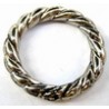 Metallook ring 38mm donkerzilverkl. gedraaid p.s.